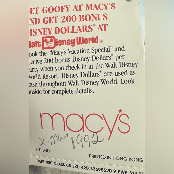 Vintage Disney Goofy Santa Plush Doll Christmas Macy's Exclusive 18” W/ Tag - Picture 8 of 12